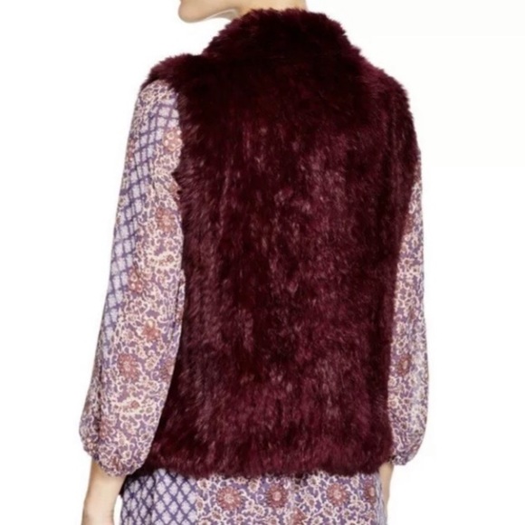 Joie burgundy fur vest, Small - Picture 5 of 10